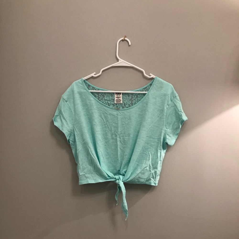 Blue swoop neck teeshirt
